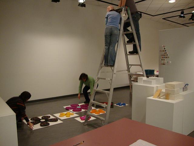 install - wallflowers (3).JPG - before we could hang the wallflowers we had to visualize the configuration